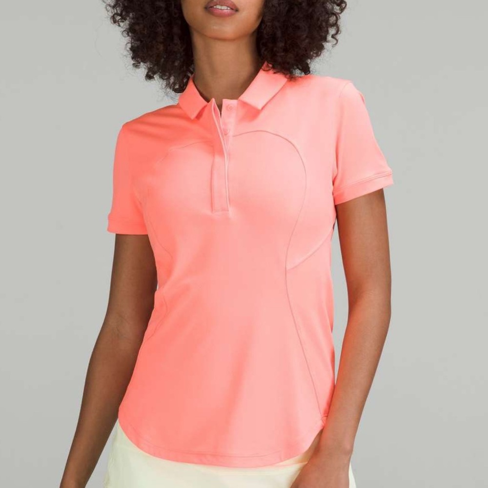 Lululemon Athletica Vibrant Coral Button Down Shirt